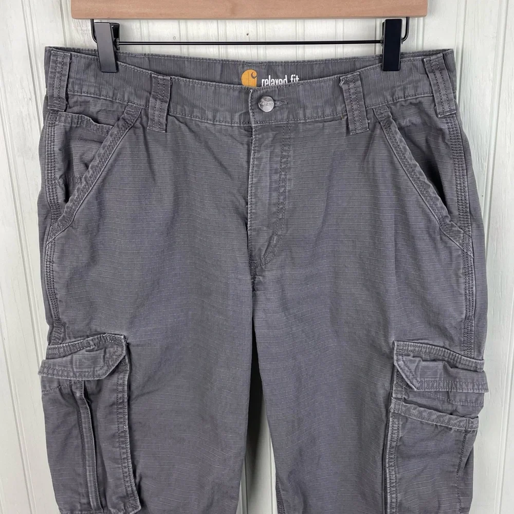 Carhartt Force Relaxed Fit Ripstop Cargo Work Pants Size 34 x 30 Tappan Gray